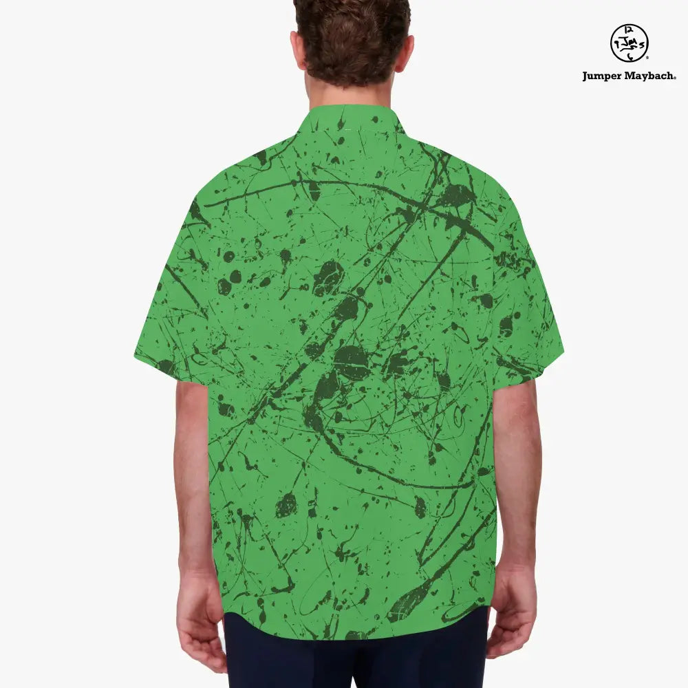 Unisex "Aliens in the Forest Resort" shirt by Jumper Maybach® featuring forest and alien graphic, men's casual clothing style.