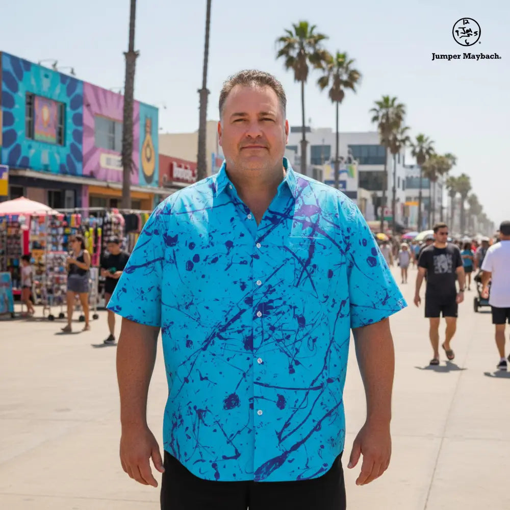 Aliens in the Ocean plus size resort unisex shirt by Jumper Maybach, featuring ocean-themed alien artwork in men's clothing style.