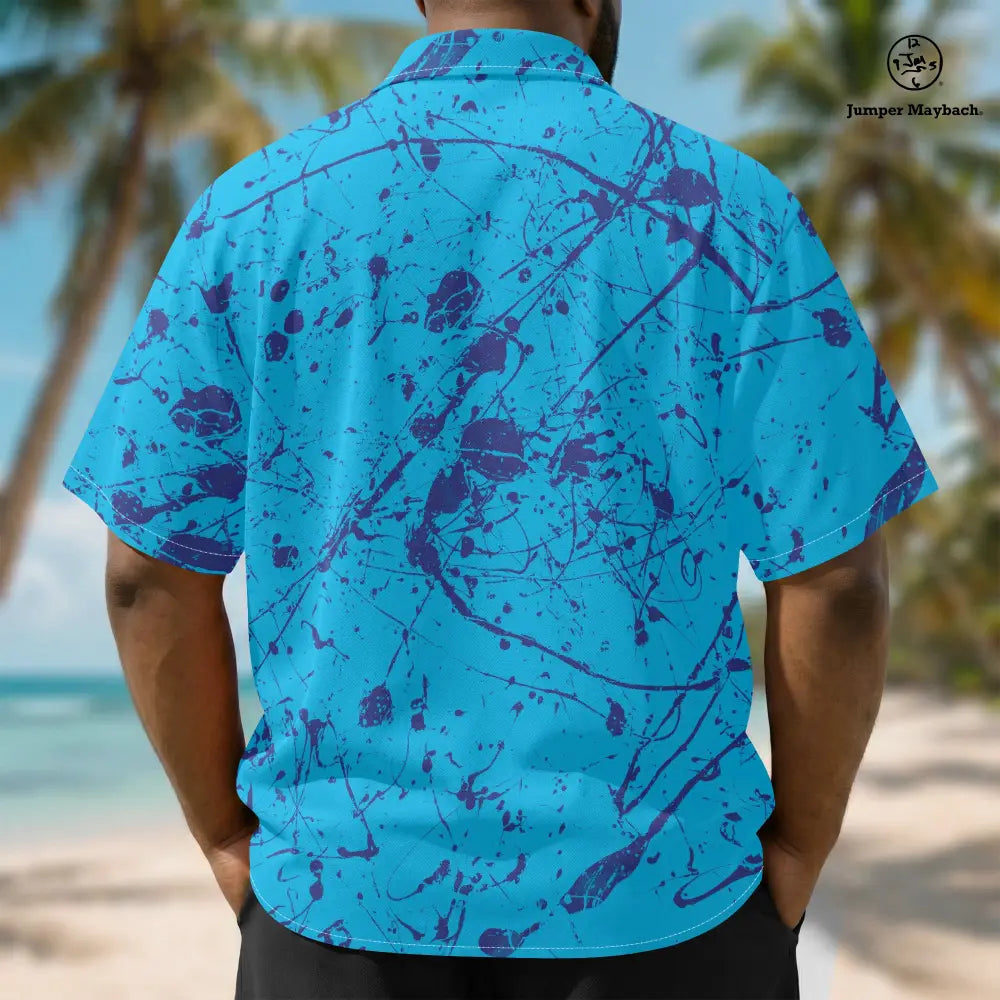 Plus size unisex Aliens in the Ocean resort shirt by Jumper Maybach®, featuring colorful alien and ocean-themed design.