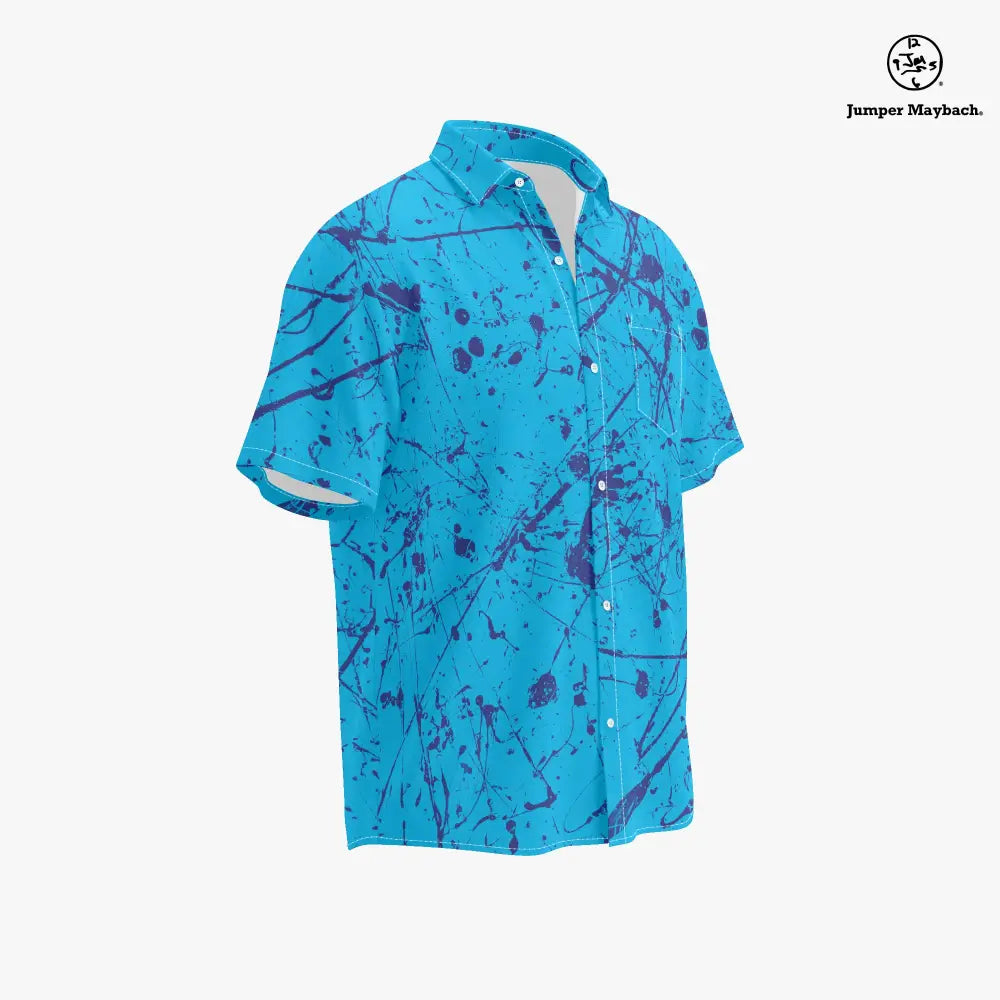 Plus size unisex Aliens in the Ocean shirt by Jumper Maybach®, featuring ocean and alien graphic, men's resort casual wear.