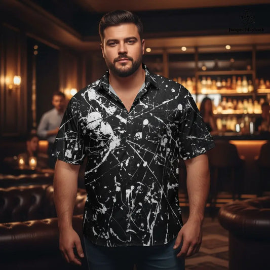 Plus size unisex shirt by Jumper Maybach® featuring alien and moon design, casual men's clothing from JetPrint Fulfillment.