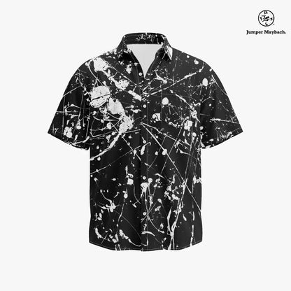 Plus size unisex Moon aliens resort shirt by Jumper Maybach, featuring colorful extraterrestrial design for men's casual wear.