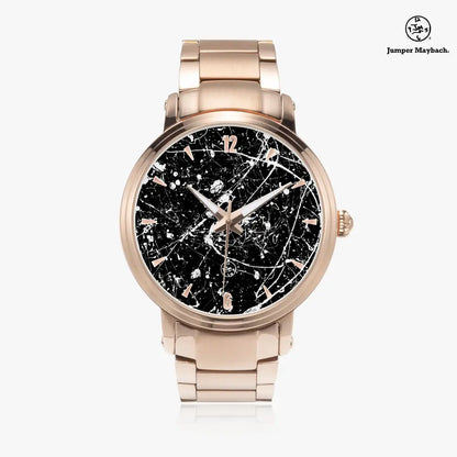JetPrint Fulfillment steel strap watch featuring alien on the moon design, automatic movement, and time indicators by Jumper Maybach®.