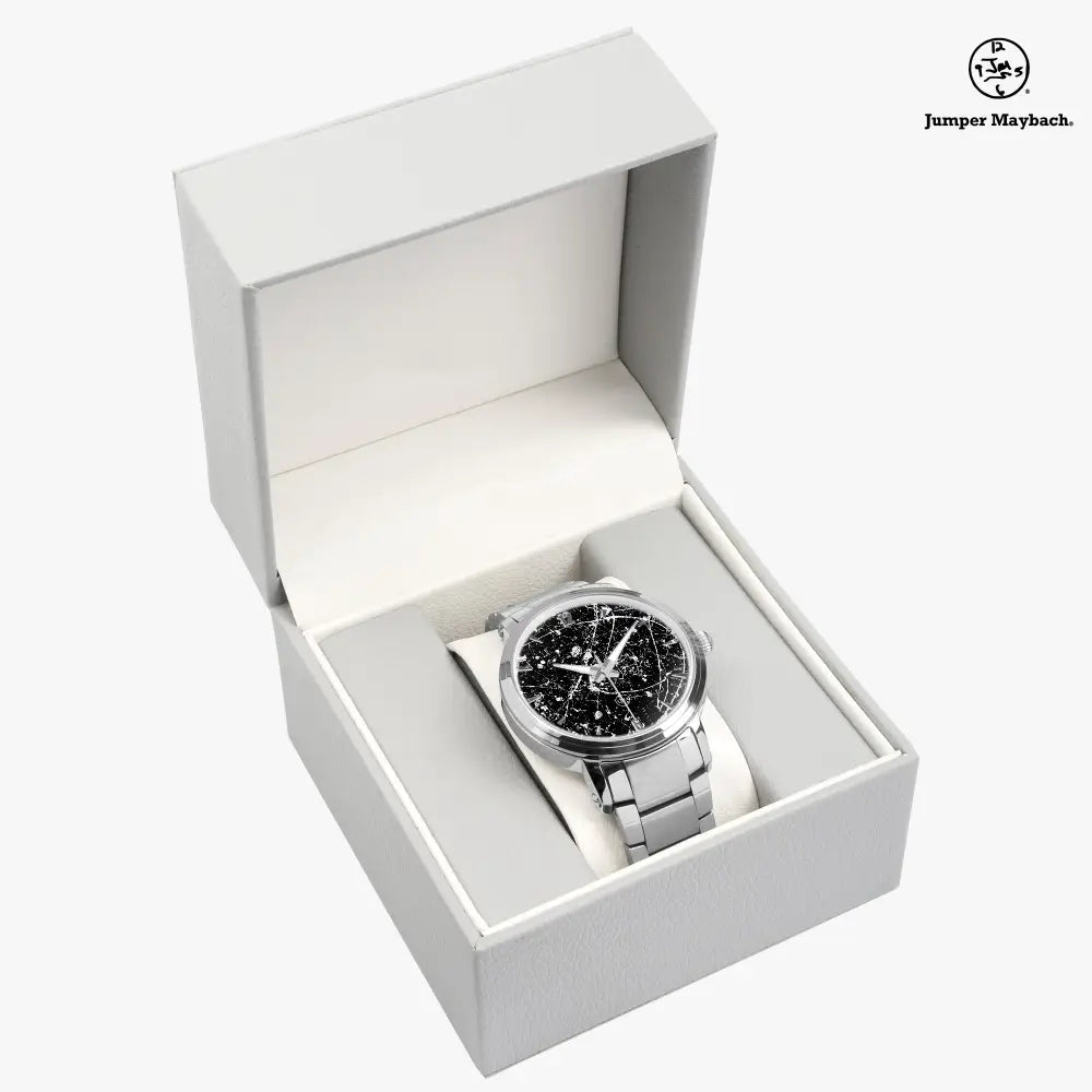 Aliens on the Moon Steel Strap Automatic Watch by Jumper Maybach® with time indicators, featuring a durable steel strap and detailed dial.
