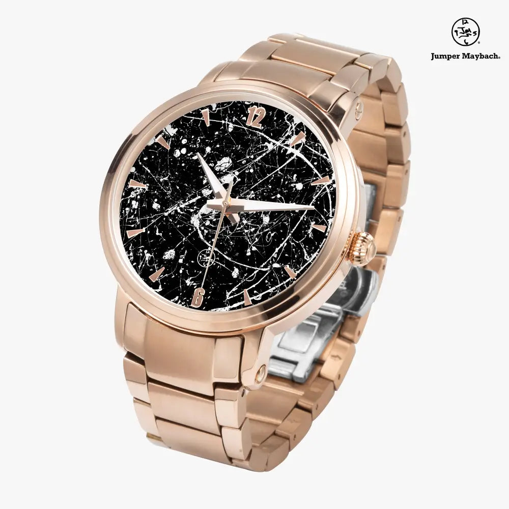 JetPrint Fulfillment steel strap watch featuring Aliens on the Moon design and automatic movement with indicators.