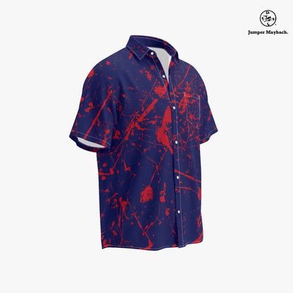Plus size unisex "Aliens on Venus" Resort Shirt by Jumper Maybach, featuring a colorful alien graphic on a men's casual shirt.