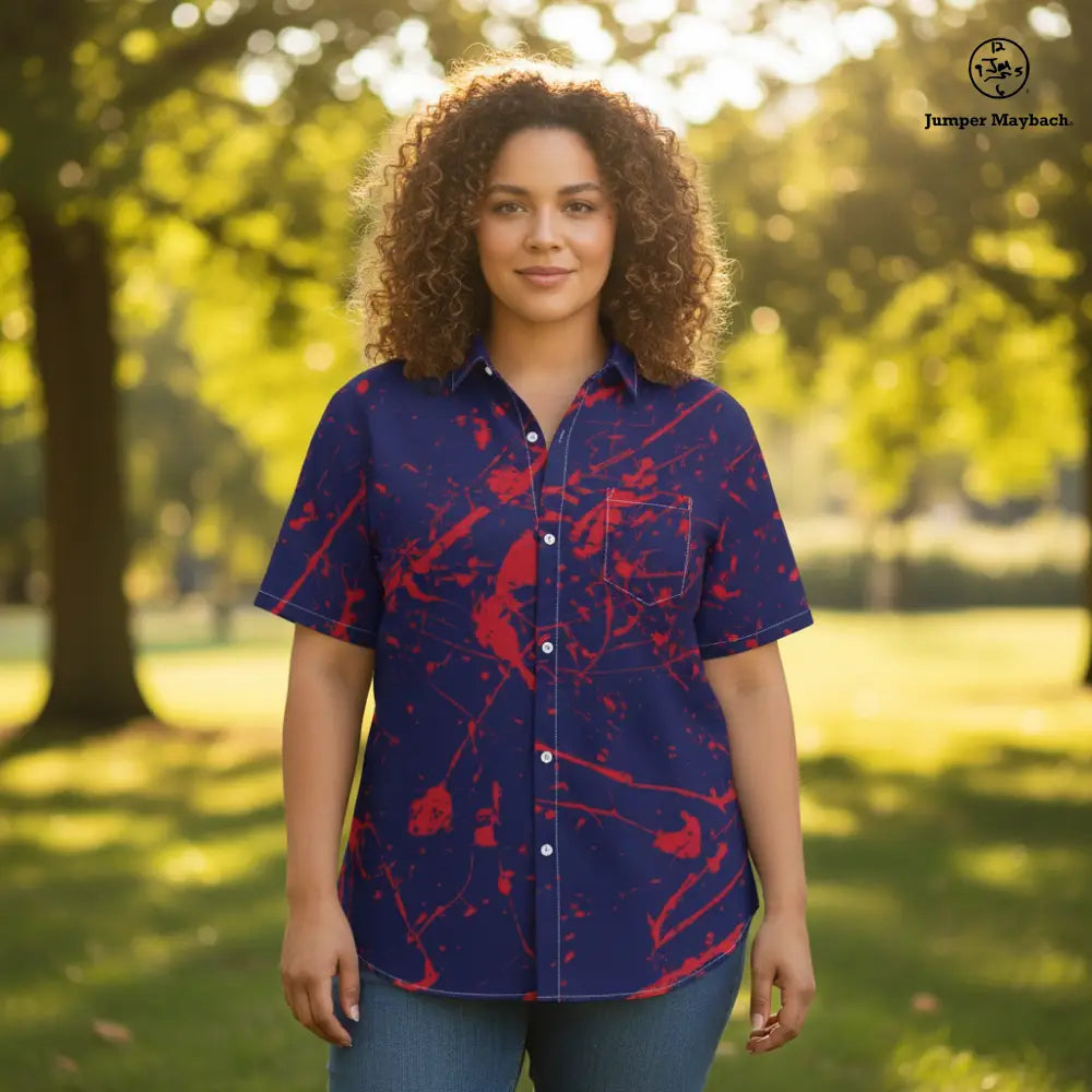 Plus size unisex resort shirt featuring alien on Venus design by Jumper Maybach®, casual men's clothing from JetPrint Fulfillment.