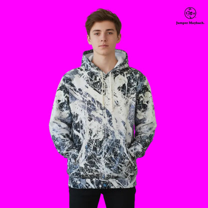 All-over print Jumper Maybach® Awakening unisex hoodie with vibrant, detailed design on soft fabric, front view.