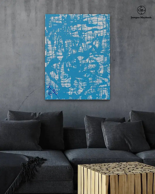 Azure Awakening - Original Acrylic Painting by Jumper Maybach | 30x40 Canvas Art - Jumper Maybach Artwork