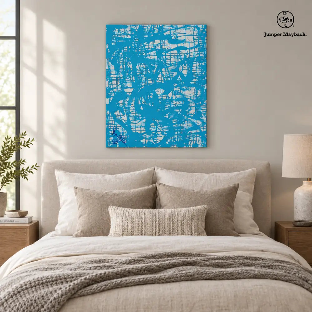 Azure Awakening (Print on Canvas) - bedroom vignette - Jumper Maybach Prints