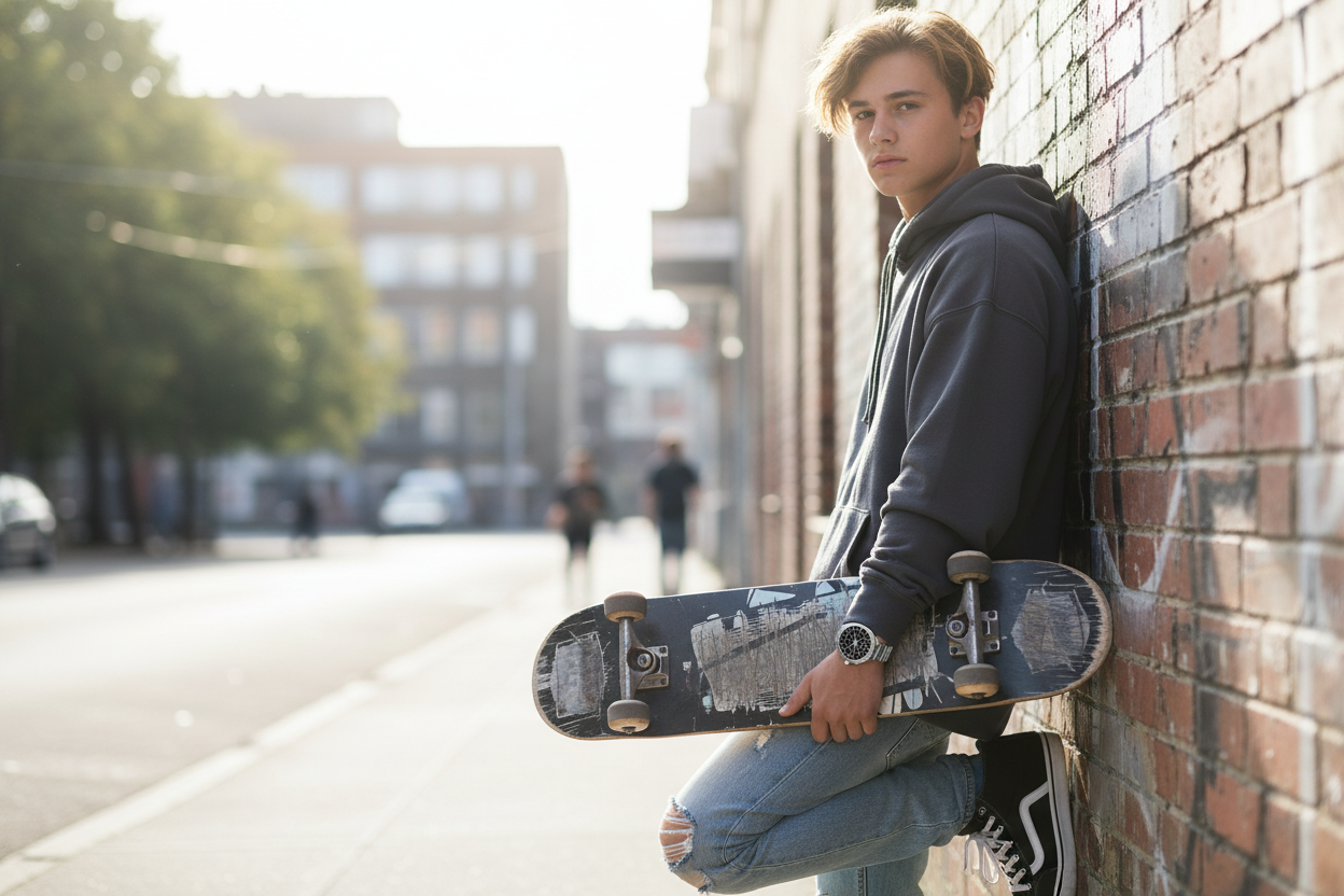 Aliens on the Moon Steel Strap Automatic Watch (With Indicators) by Jumper Maybach®