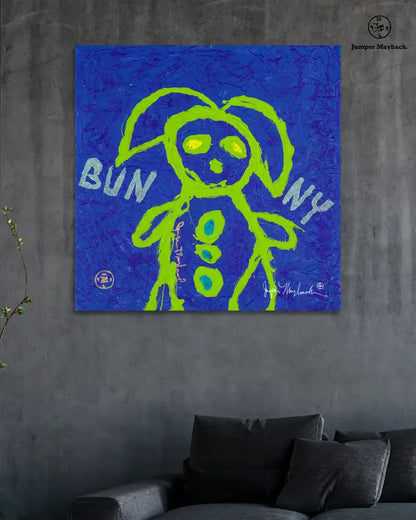 Blue Bunny - Original Painting - Jumper Maybach Artwork