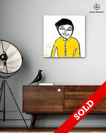 Blue Eyes Metro Man - Original Painting - SOLD - Jumper Maybach Artwork