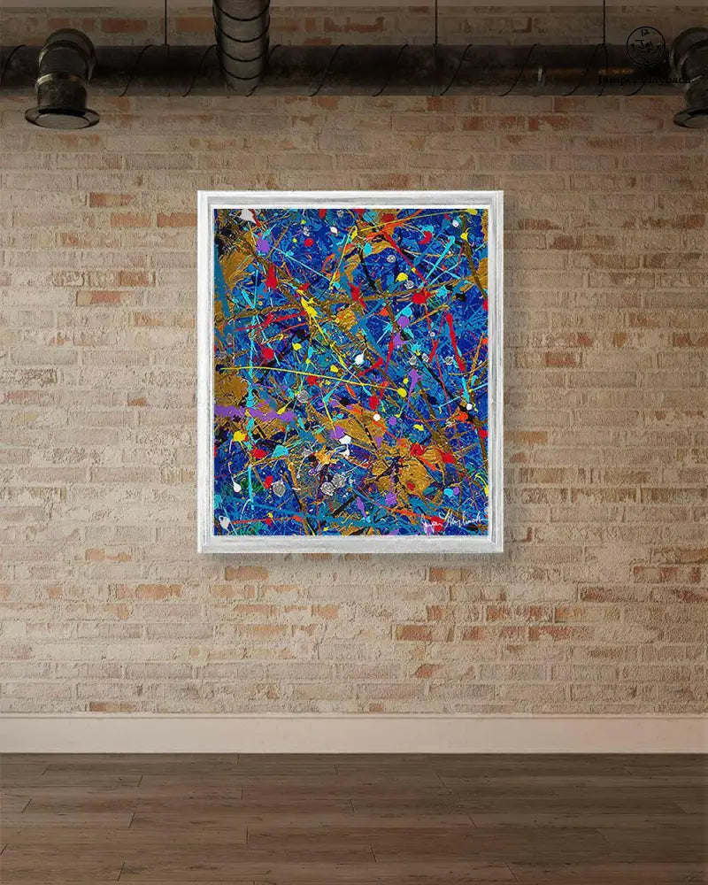 Blue Space print on paper by Jumper Maybach featuring a vibrant, abstract space-themed artwork.