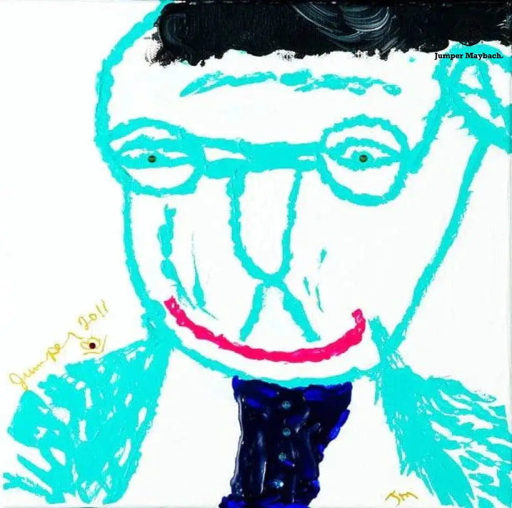 Blue Tie Metro Man - Original Painting - SOLD - Jumper Maybach Artwork