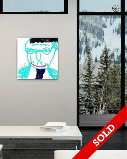Blue Tie Metro Man - Original Painting - SOLD - Jumper Maybach Artwork