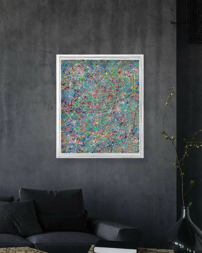 Print titled "Boundless Beginnings" by Jumper Maybach featuring a vibrant, abstract design on high-quality paper.