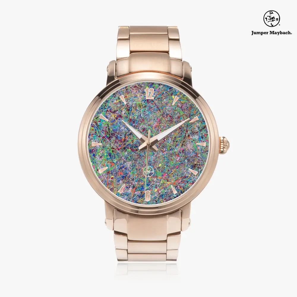 JetPrint Fulfillment Steel Strap Watch with automatic movement and indicator by Jumper Maybach® on a sleek metal band.