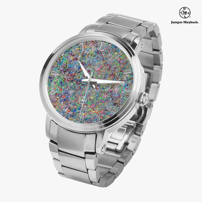 JetPrint Fulfillment Steel Strap Automatic Watch with indicators from Jumper Maybach® featuring a sleek steel band and detailed dial.