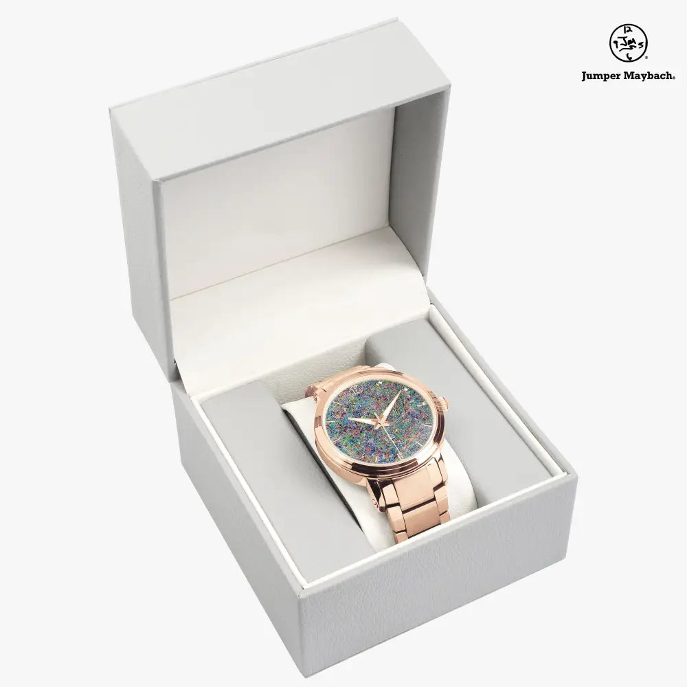 JetPrint Fulfillment Steel Strap Automatic Watch with indicators, Boundless Beginnings by Jumper Maybach® on a sleek metal strap.
