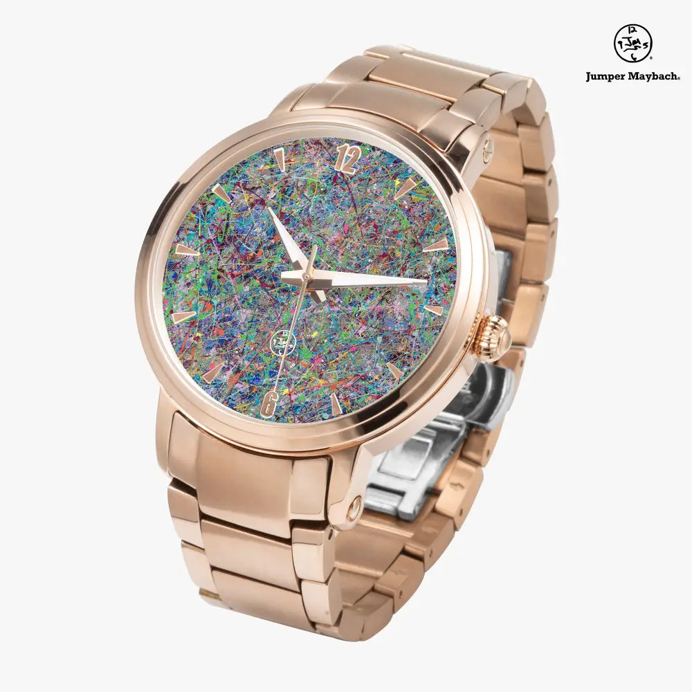 JetPrint Fulfillment Steel Strap Automatic Watch with indicators by Jumper Maybach® featuring a sleek metal band and detailed dial.