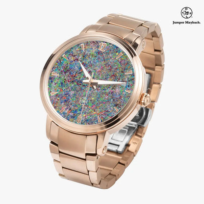 JetPrint Fulfillment Steel Strap Automatic Watch with indicators by Jumper Maybach® featuring a sleek metal band and detailed dial.