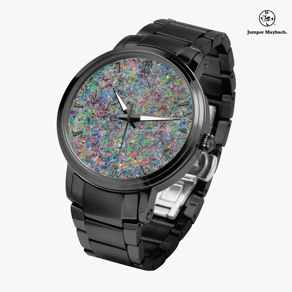 Boundless Beginnings Steel Strap Automatic Watch with indicators by Jumper Maybach® featuring a sleek steel strap and detailed watch face.