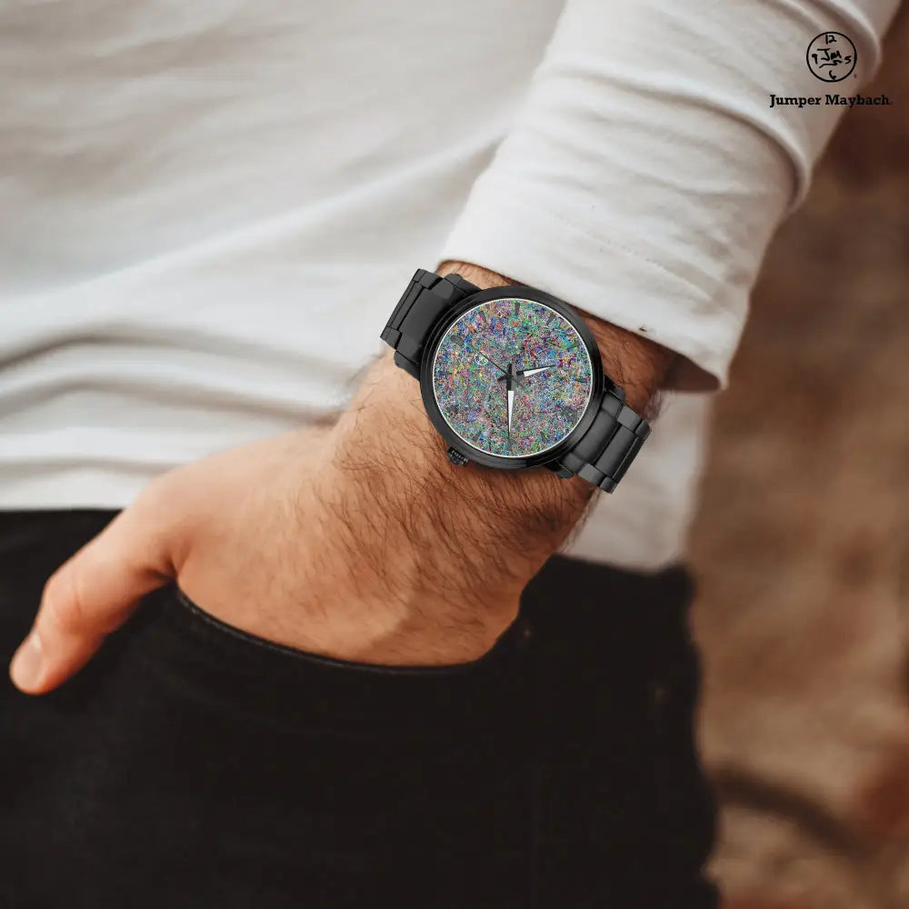 Steel strap automatic watch with indicators by Jumper Maybach®, featuring a sleek design and stainless steel band.