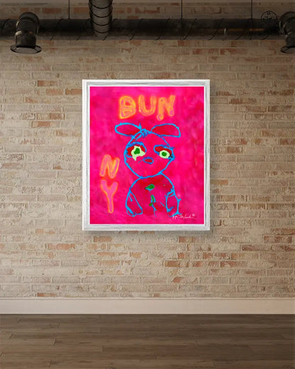 Print on paper featuring Bunny artwork by Jumper Maybach, 16x20 inch art print with detailed bunny illustration.