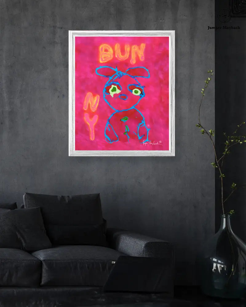 Print on paper featuring Bunny by Jumper Maybach® artwork, 16x20 inches, showcasing a detailed and artistic bunny illustration.