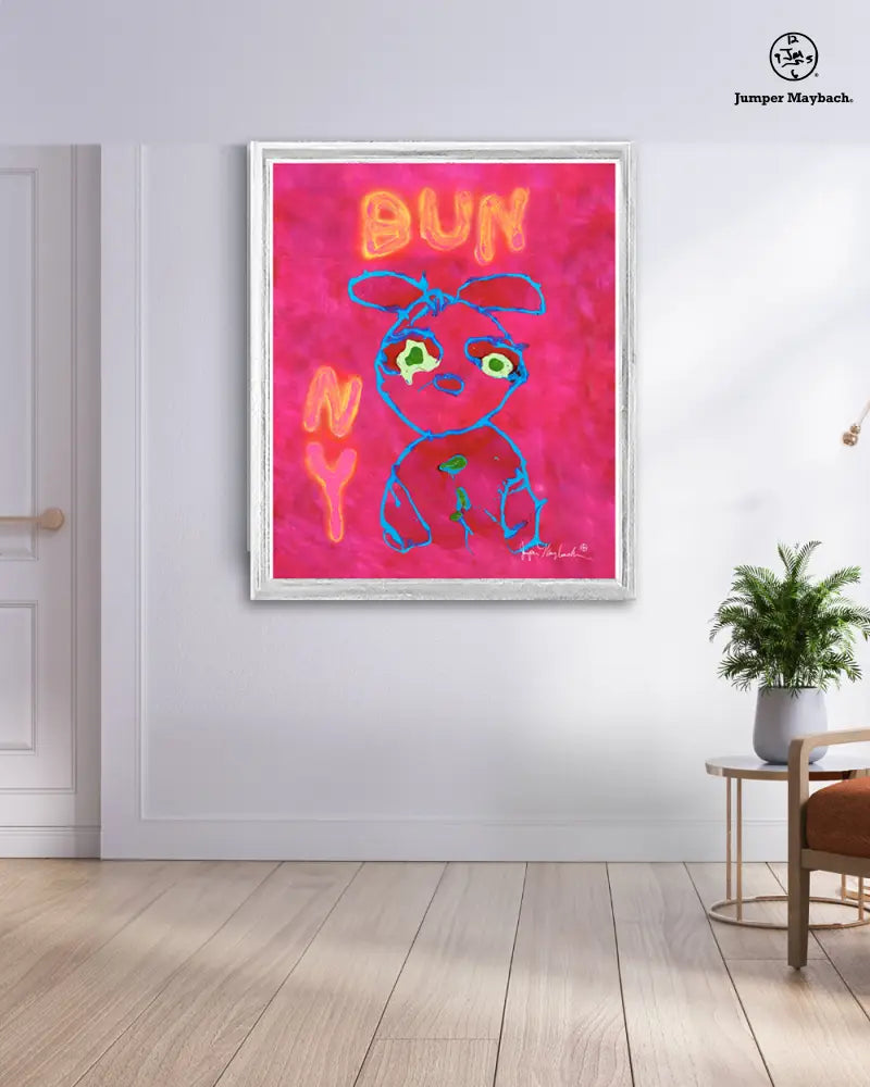 Print of Bunny by Jumper Maybach on paper, featuring a detailed and colorful illustration of a cute bunny character.