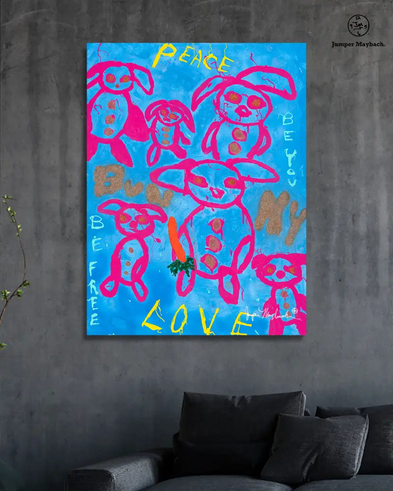 Bunny Love (Print on Canvas) - Jumper Maybach Prints