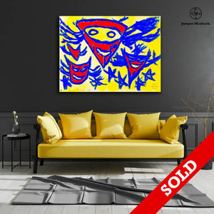 Carnival Red Masks - Original Painting - SOLD