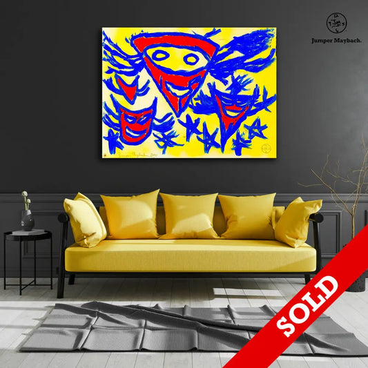 Carnival Red Masks - Original Painting - SOLD - Jumper Maybach Artwork