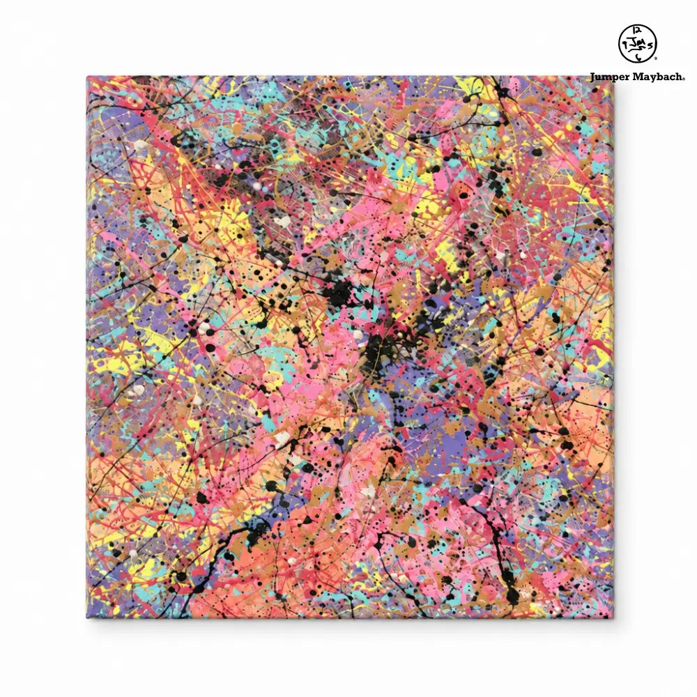 Close Constellations embellished canvas - studio view