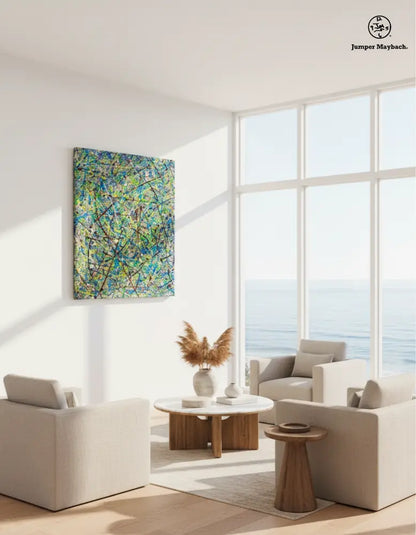 Cosmic Glee original artwork by Jumper Maybach featuring vibrant cosmic and abstract design in vivid colors.