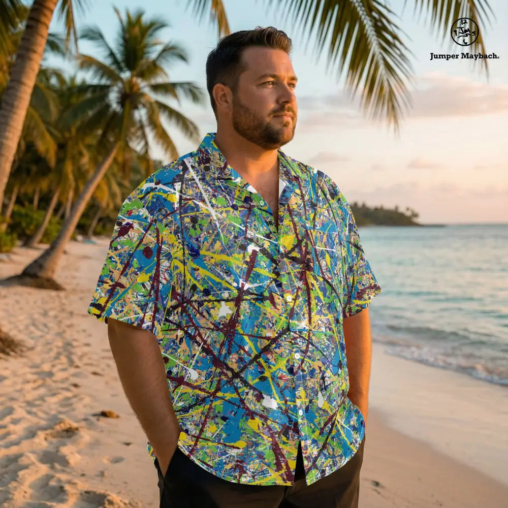 Cosmic Glee PLUS SIZE Resort UNISEX Shirt by Jumper Maybach® - Jumper Maybach Men's Clothing
