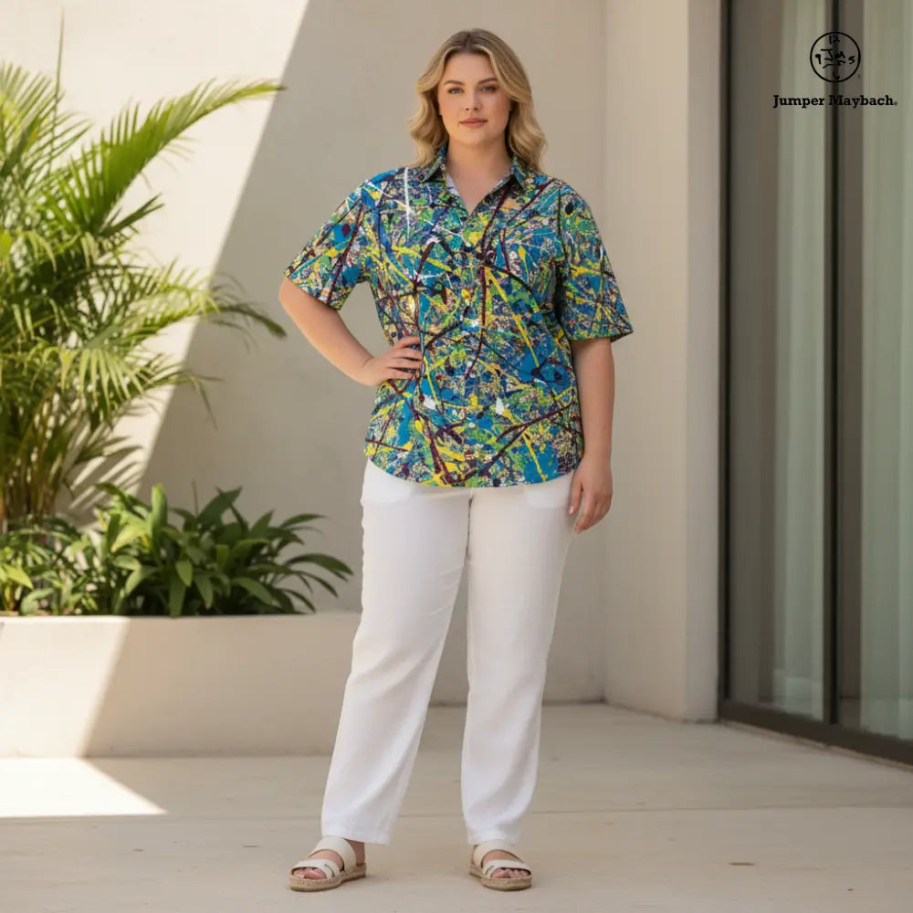 Cosmic Glee PLUS SIZE Resort UNISEX Shirt by Jumper Maybach® - Jumper Maybach Men's Clothing