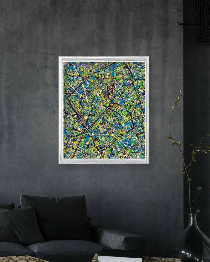Cosmic Glee print on paper by Jumper Maybach featuring vibrant, colorful abstract cosmic artwork.
