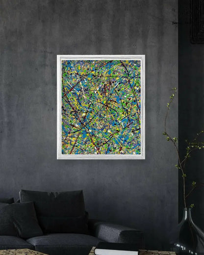 Cosmic Glee print on paper by Jumper Maybach featuring vibrant, colorful abstract cosmic artwork.