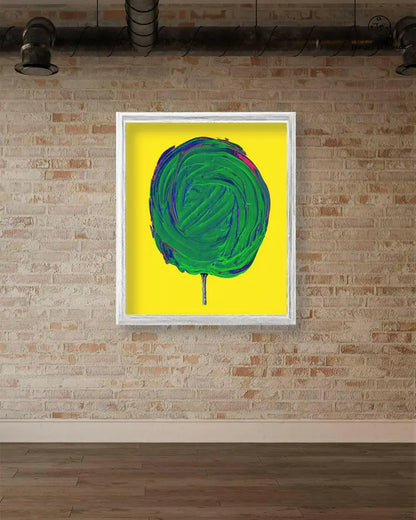 Cosmic Lime cotton candy print on paper by Jumper Maybach, featuring vibrant, colorful cosmic-inspired artwork.