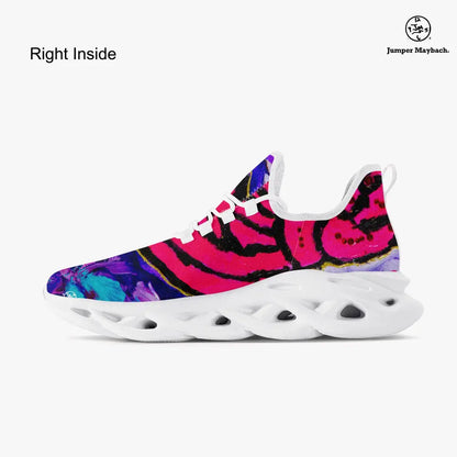 Cotton Candy Rose Flex sneaker by Jumper Maybach® featuring pink and white colorway, casual sneaker for men and women.