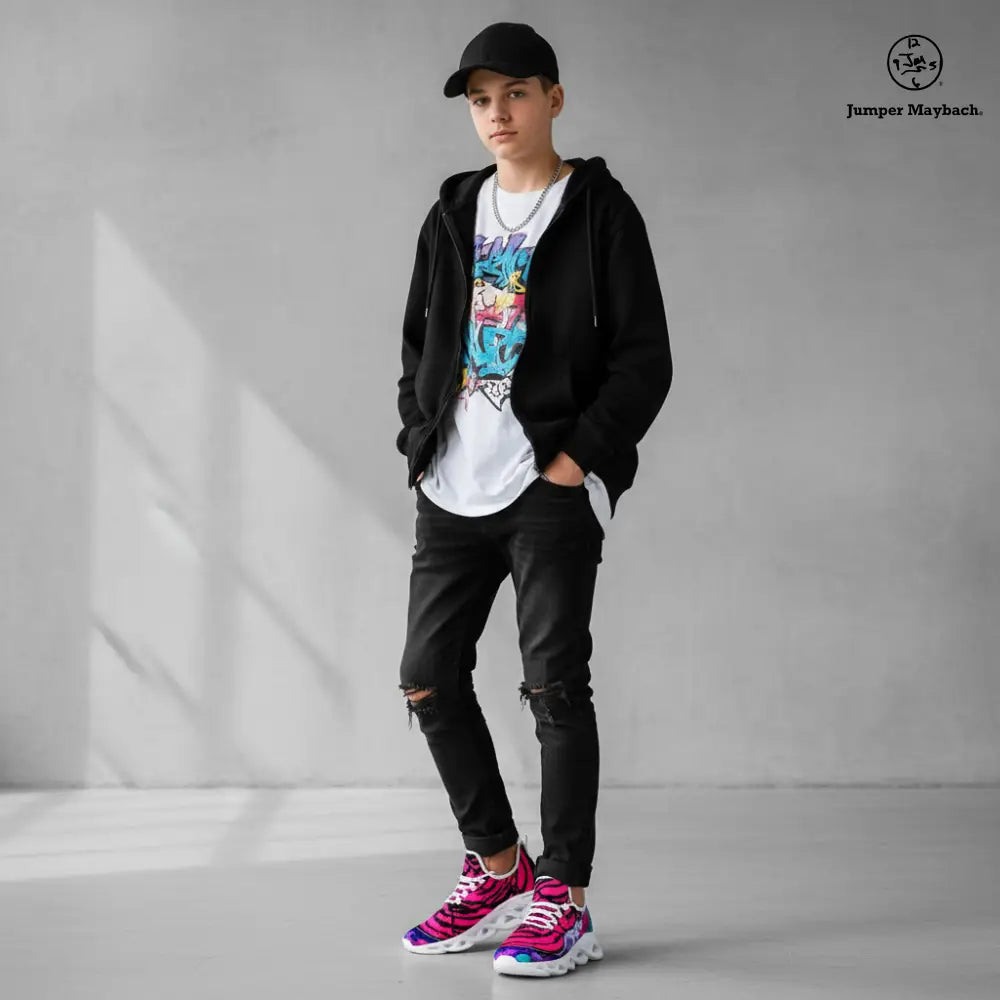 Cotton Candy Rose Flex sneaker by Jumper Maybach® featuring pastel pink and blue colors, casual sneaker style for men and women.