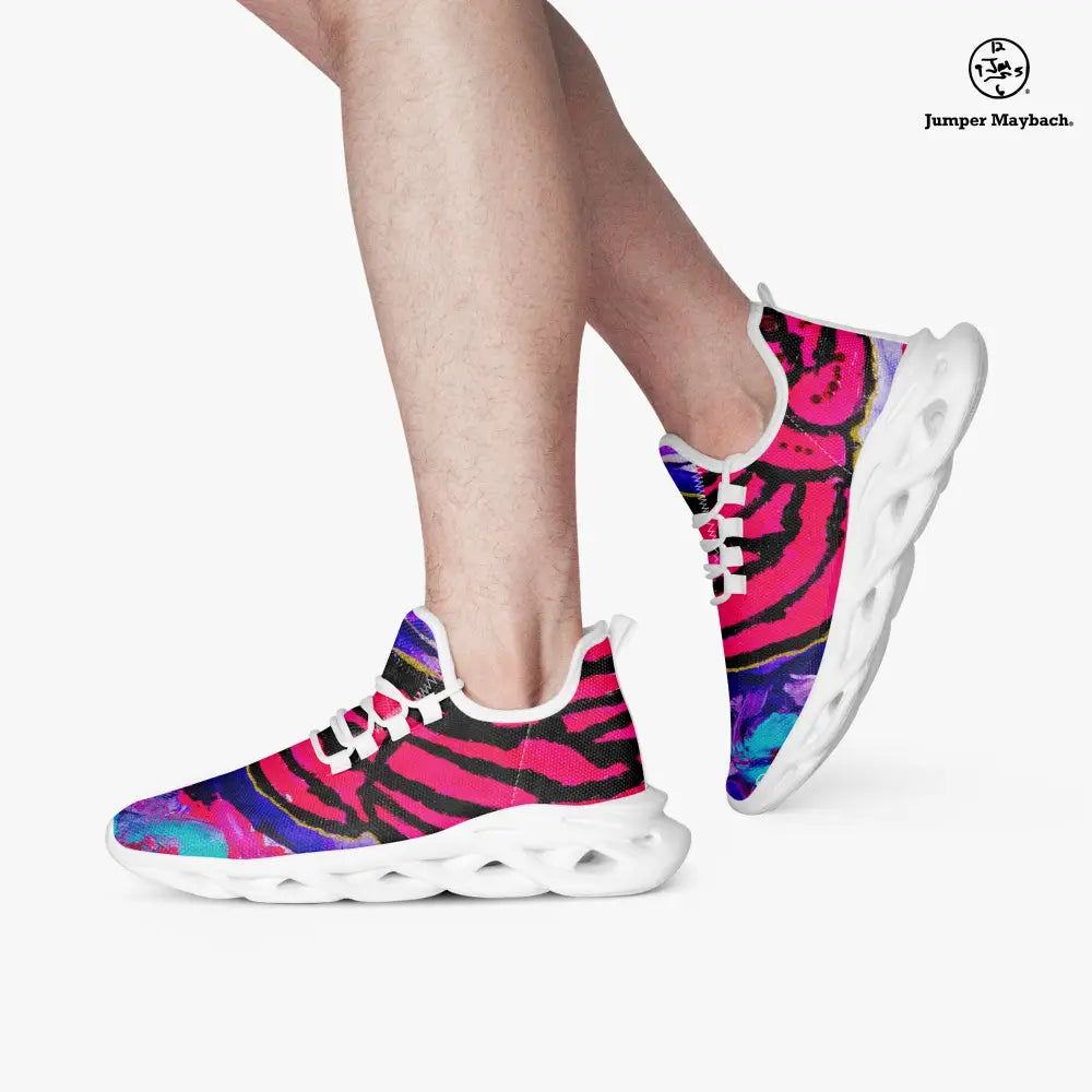 Cotton Candy Rose Flex sneaker by Jumper Maybach® featuring pink and white design, casual sneaker style for men and women.
