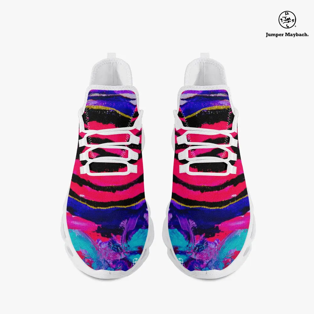 Cotton Candy Rose Flex sneaker by Jumper Maybach for men and women, stylish casual sneakers with colorful rose design.