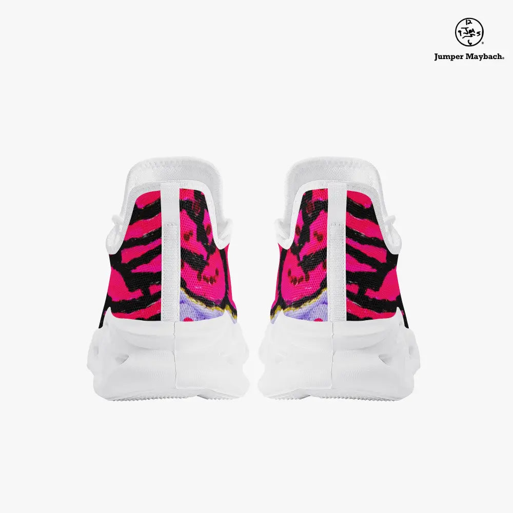 Cotton Candy Rose Flex Sneakers by Jumper Maybach for men and women, featuring colorful, stylish sneaker design with pink and pastel accents.