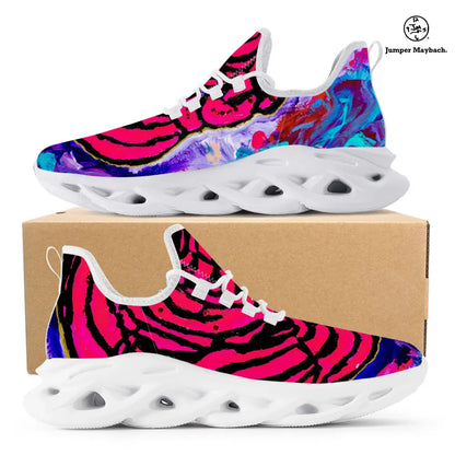 Cotton Candy Rose Flex sneakers by Jumper Maybach® featuring pink and white design, casual style, for men and women