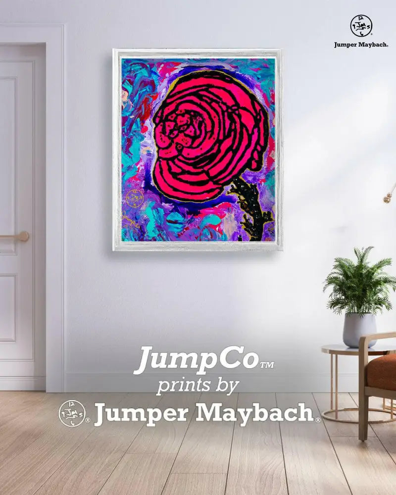 Cotton Candy Rose print on paper by Jumper Maybach featuring a soft, pastel-colored rose design on a white background.