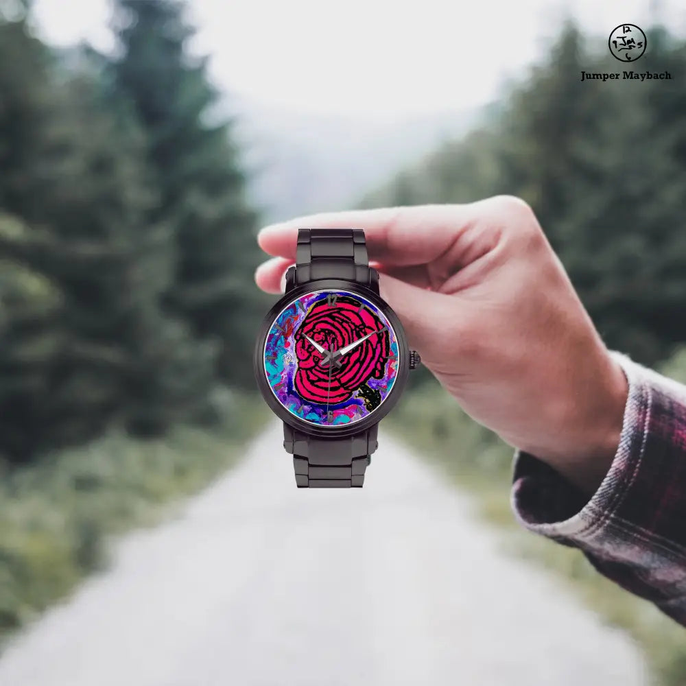 Steel strap watch by Jumper Maybach with Cotton Candy Rose dial, automatic movement, and time indicators.