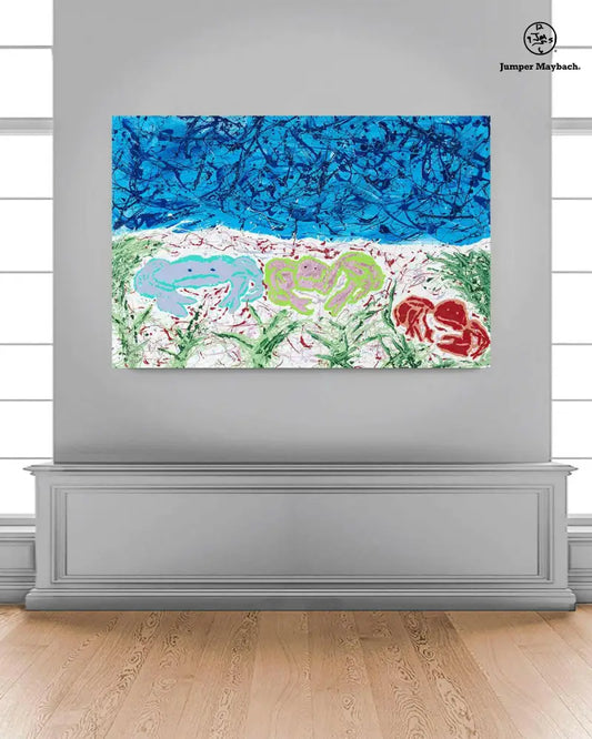 Original artwork "Crab Series #2" by Jumper Maybach, featuring a vibrant crab illustration on a textured canvas.
